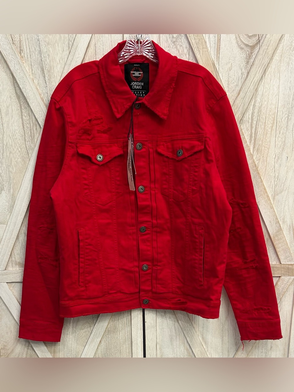Jordan Craig Legacy Edition Men's XL 91521 NWT Bold Red Denim Jacket